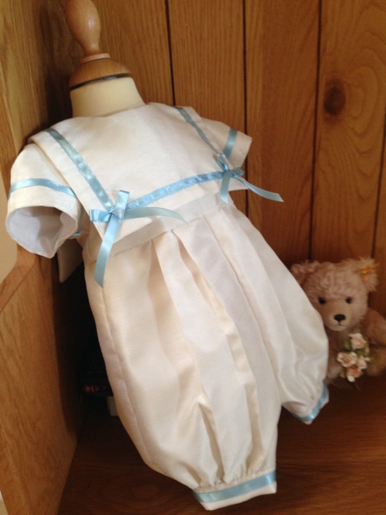 Sailor Romper Suit Christening Gown With Hat Bib and Booties Etsy