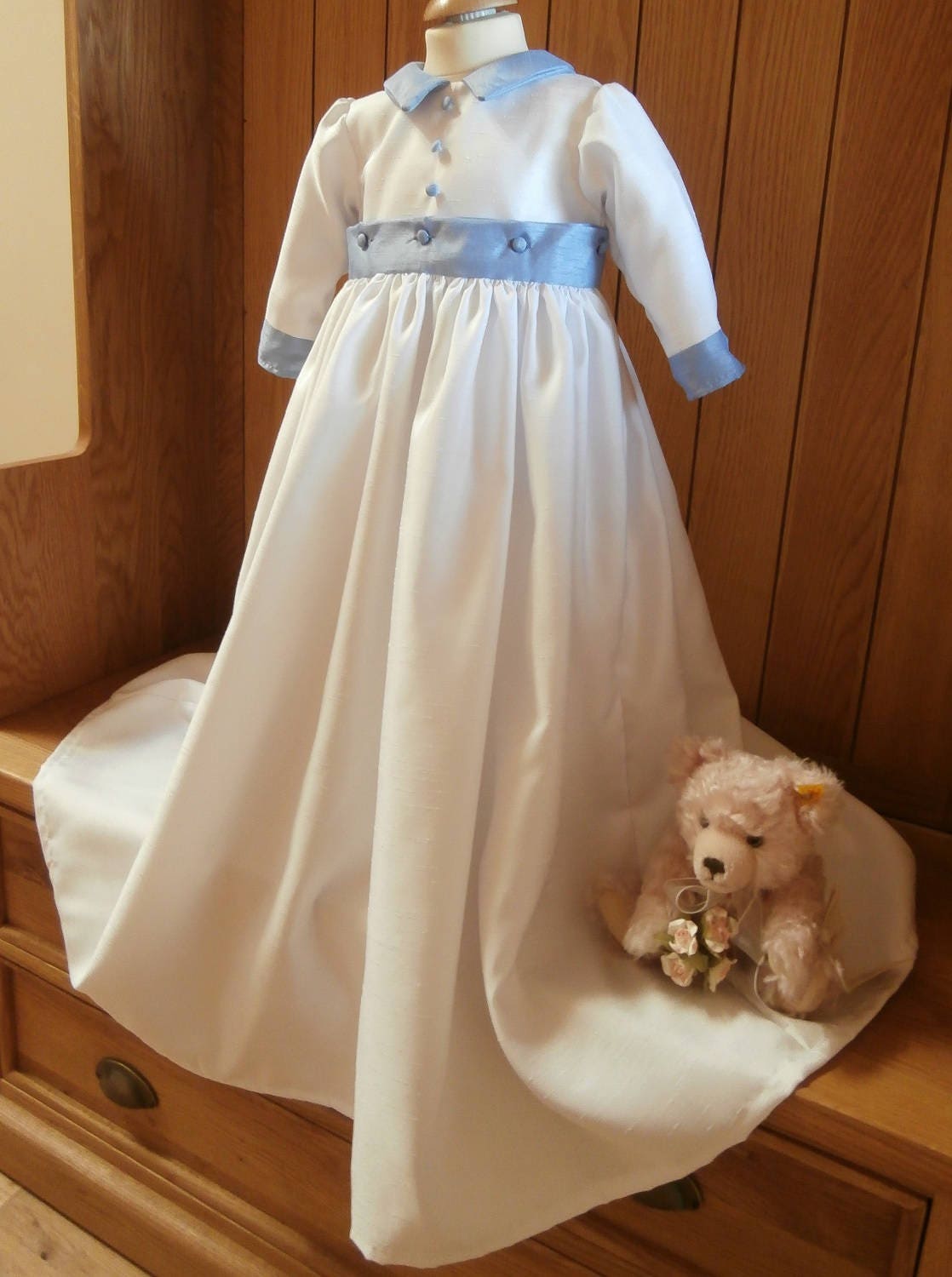 Christening Baby Boy gown with detachable skirt outfit Etsy