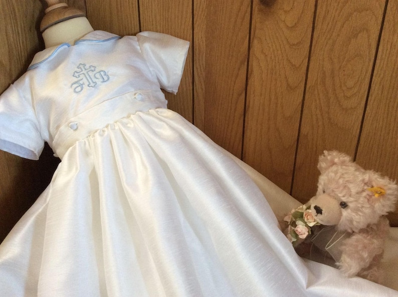 Christening Baby Boy Gown With Detachable Skirt Outfit Etsy