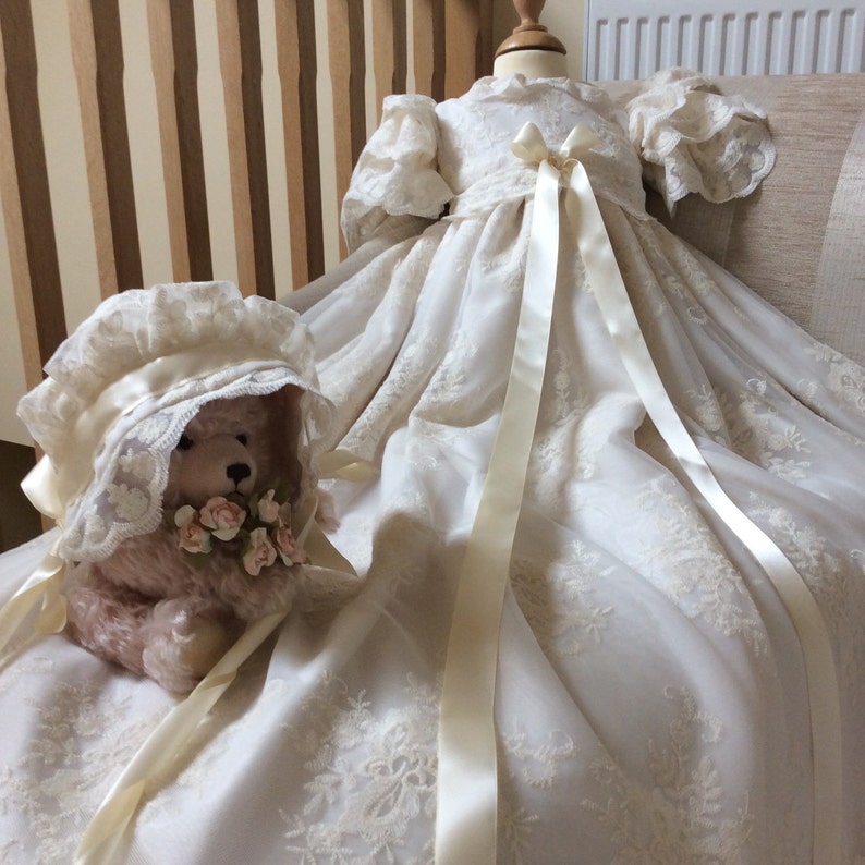Lace Christening gown Heirloom First Blessings Windsor Etsy Christening sewing gowns heirloom patterns gown baby