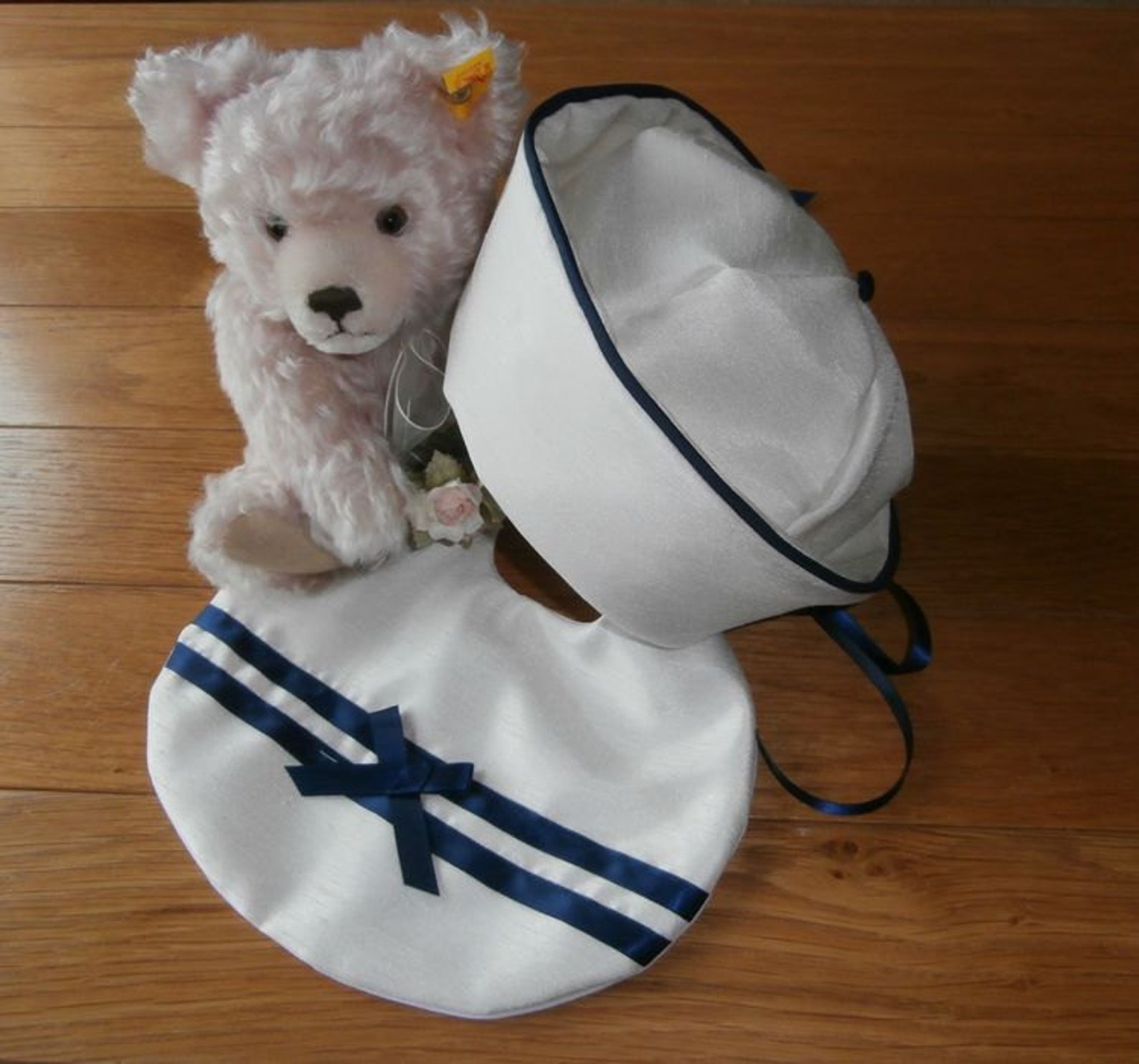 Sailor Romper Suit Christening Gown With Hat Bib and Booties Etsy