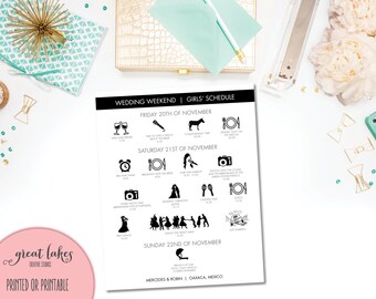 Modern Wedding Day Agenda, Wedding Timeline Icons, Bridal Party Graphic Timeline, Clip Art, Silhouette, Wedding Day Timeline {PRINTABLE}