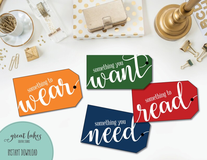 Birthday Gift Tags Something You Want Something You Need - Etsy