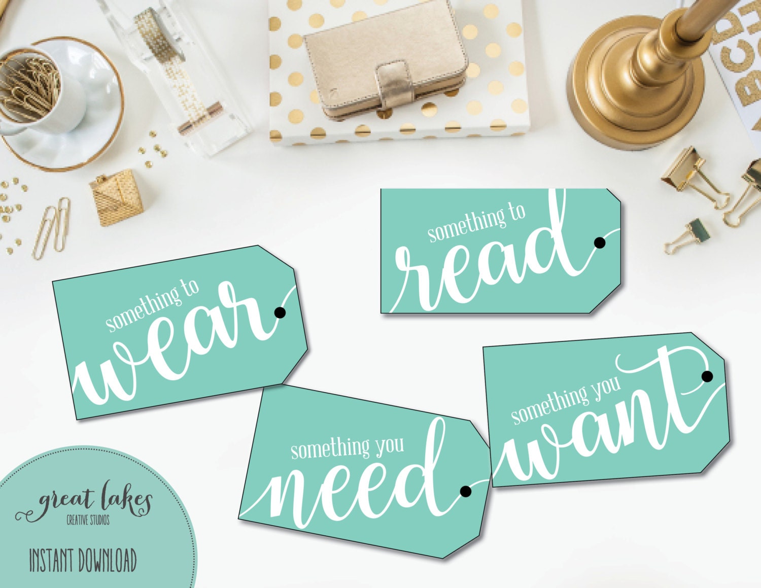 Birthday Gift Tags, Something You Want, Something You Need, Something