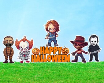 Cartoon Horror Movie (6 Piece) Cutouts: Halloween Party Yard Card Props