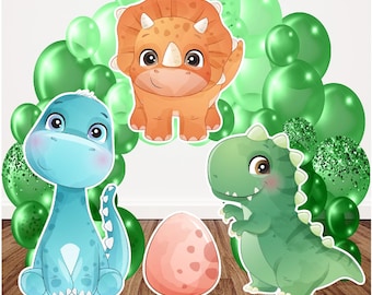Set de 4 figuras de dinosaurios de Coroplast para fiestas (decoración de jardín)