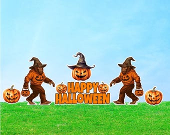 Big Foot Halloween (6 Pieces) Yard Card Set Easy Set up Party Prop Cutouts Decor