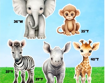 Jungle Safari Babies (5 Pieces) Character Set: Coroplast Party Decor