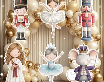 The Nutcracker (6 Piece) Christmas Ballet  Party Prop Cutout Set: Corrugated Plastic Decor Yard Cards