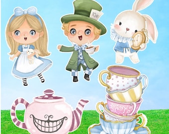 Alice in Wonderland Party (5 Piece) Prop Cutouts Decor : Corrugated Plastic Yard Cards Set