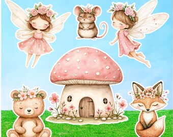 Pink Fairy Party Prop (6 Piece) Cutout Set: Birthday, Baby Shower Corrugated Plastic Decor Yard Cards