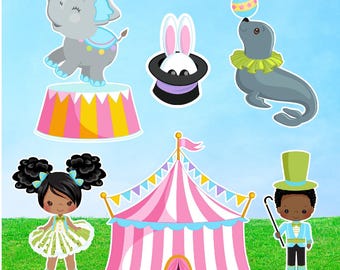 Pink Circus Party Prop (6 Piece) Cutouts Set Diverse : Corrugated Plastic, Girl Birthday