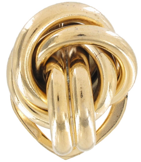 Gold Tone Knot Scarf Clip Ring Vintage Large Signed Rr Etsy