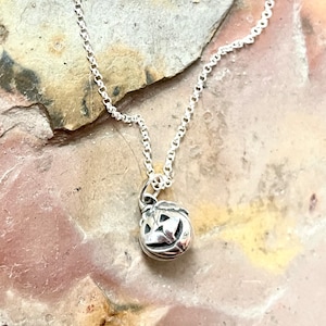 Small Smiling Pumpkin Pendant Sterling Silver