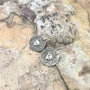 Skull lace drop earrings sterling silver