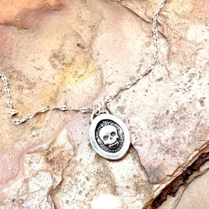 Skull lace oval cameo pendant sterling silver