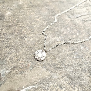 Tiny snowflake charm necklace sterling silver