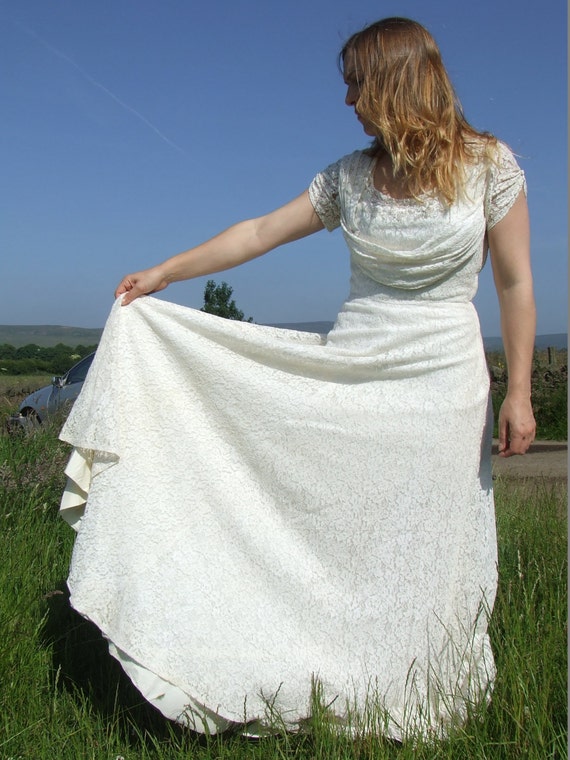 Vintage wedding dress lace made 1930-1940, boho we