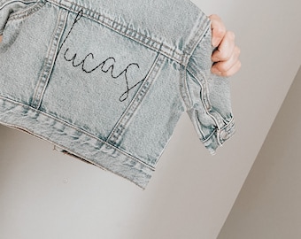 baby denim jacket with custom embroidery *PRE-ORDER*