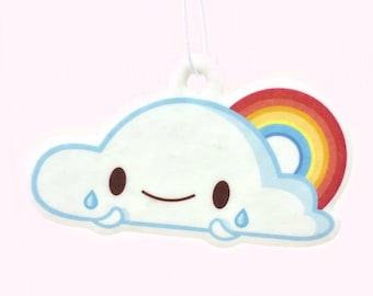 Cute Happy Rainbow Cloud Air Freshener - Ocean Scent - Kawaii - Positive Vibes - Unique Stocking Stuffer Gift