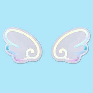 Stickers ailes en vinyle holographique Magical Girl - Ange Kawaii - Lot de 2 autocollants