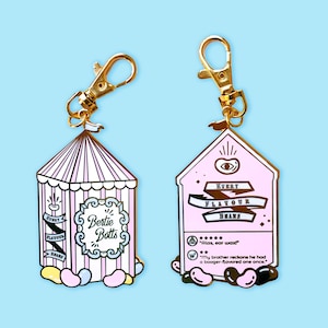 Every Flavour Jelly Beans Double Sided Enamel Keychain quirky bag Charm purse accessory - Magical Wizarding world Treats Pastel - 3 x 1.5 in