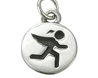 CLOSEOUT! Lot of 3 Guardian Angel Runner Charm, Sterling Silver Charms Jewelry Making, Wholesale Pendant, Charm Jewelry Finding Suppliers