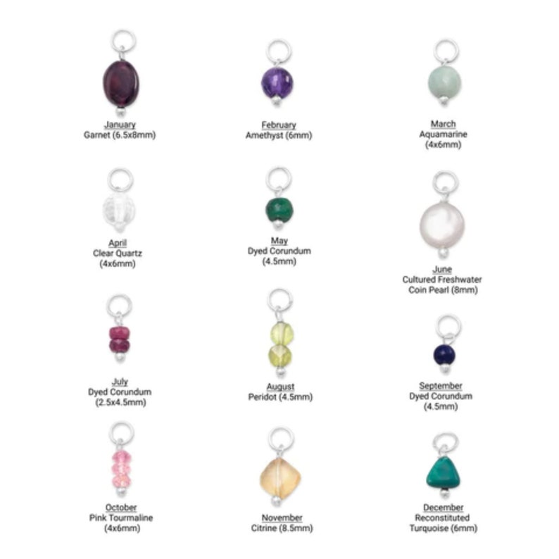 CLOSEOUT 21 Genuine Gemstone Birthstone Drop Charm 14/20 Gold Filled Pin and Jump Ring, Perfect for Adding to Bracelets and Necklaces image 2