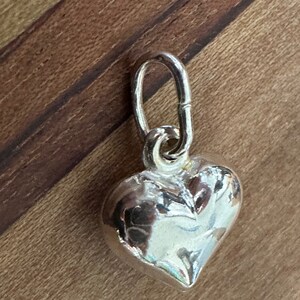 CLOSEOUT! 6 12x14mm Heart Charms Sterling Silver, Puff Heart Charms, Sterling Silver Charms, Wholesale Jewelry, Wholesale Charms