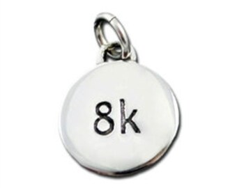 8k Charm for Runners, Sterling Silver Running Jewelry For Charm Bracelet, Run Charm Necklace, Running Charm For Runners Gift