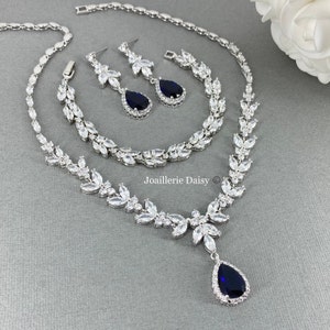 Navy blue top costume jewellery