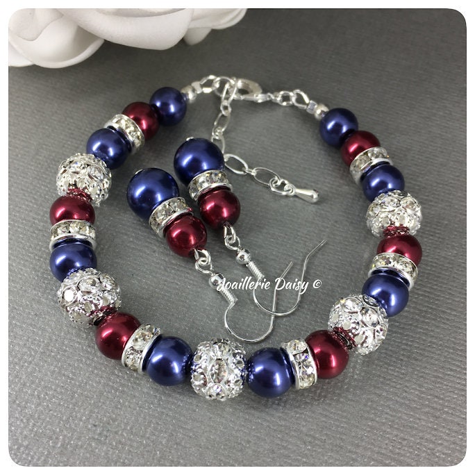 burgundy wedding jewelry set