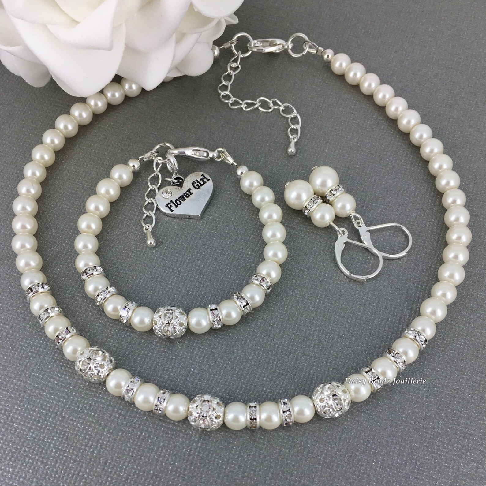 Flower Girl Jewelry Set Flower Girl Necklace Set Flower Girl Etsy Canada