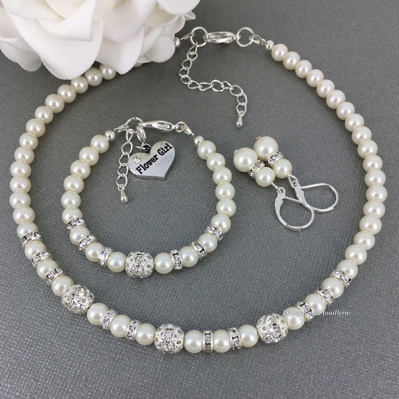 Flower Girl Jewelry Set Flower Girl Necklace Set Flower Girl Etsy Canada