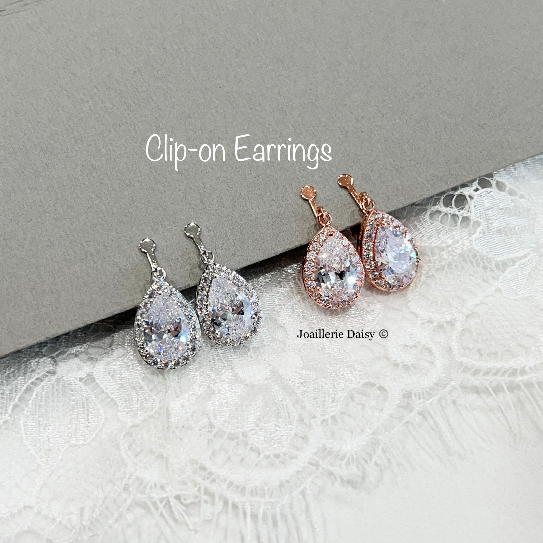 Clip on teardrop clearance earrings