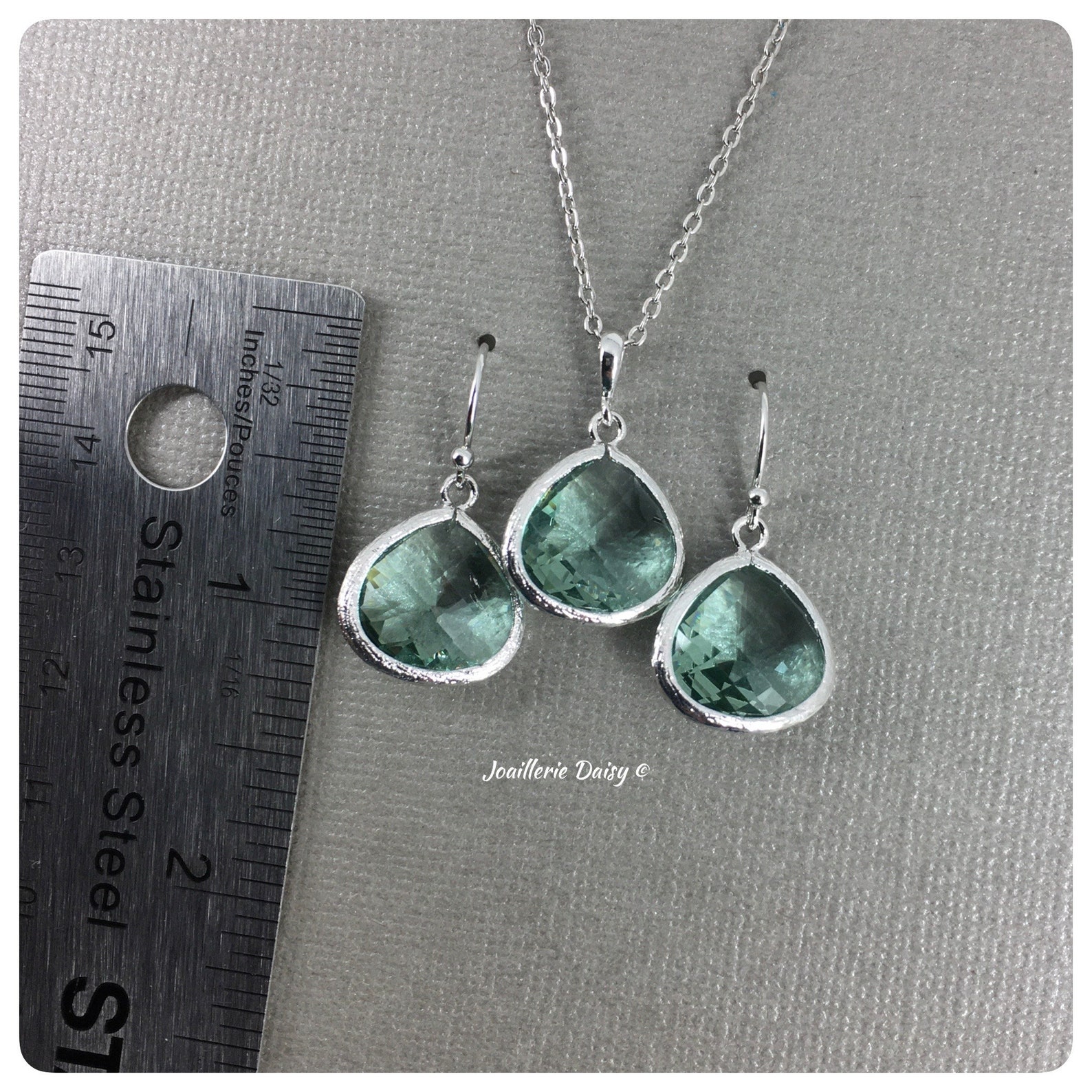 Sage Green Jewelry Light Teal Jewelry Set Bridesmaids Gift Etsy