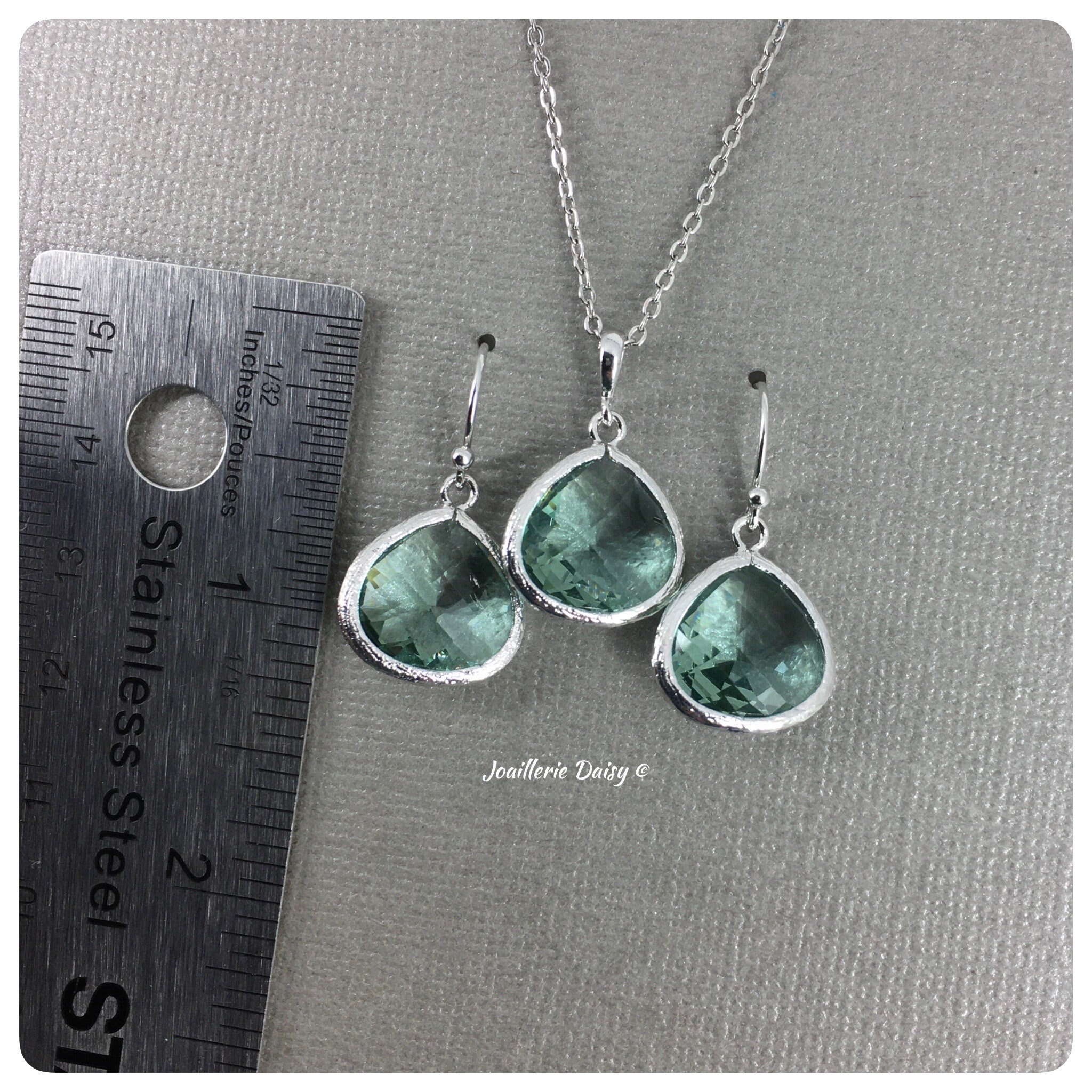 Sage Green Jewelry Light Teal Jewelry Set Bridesmaids Gift Etsy