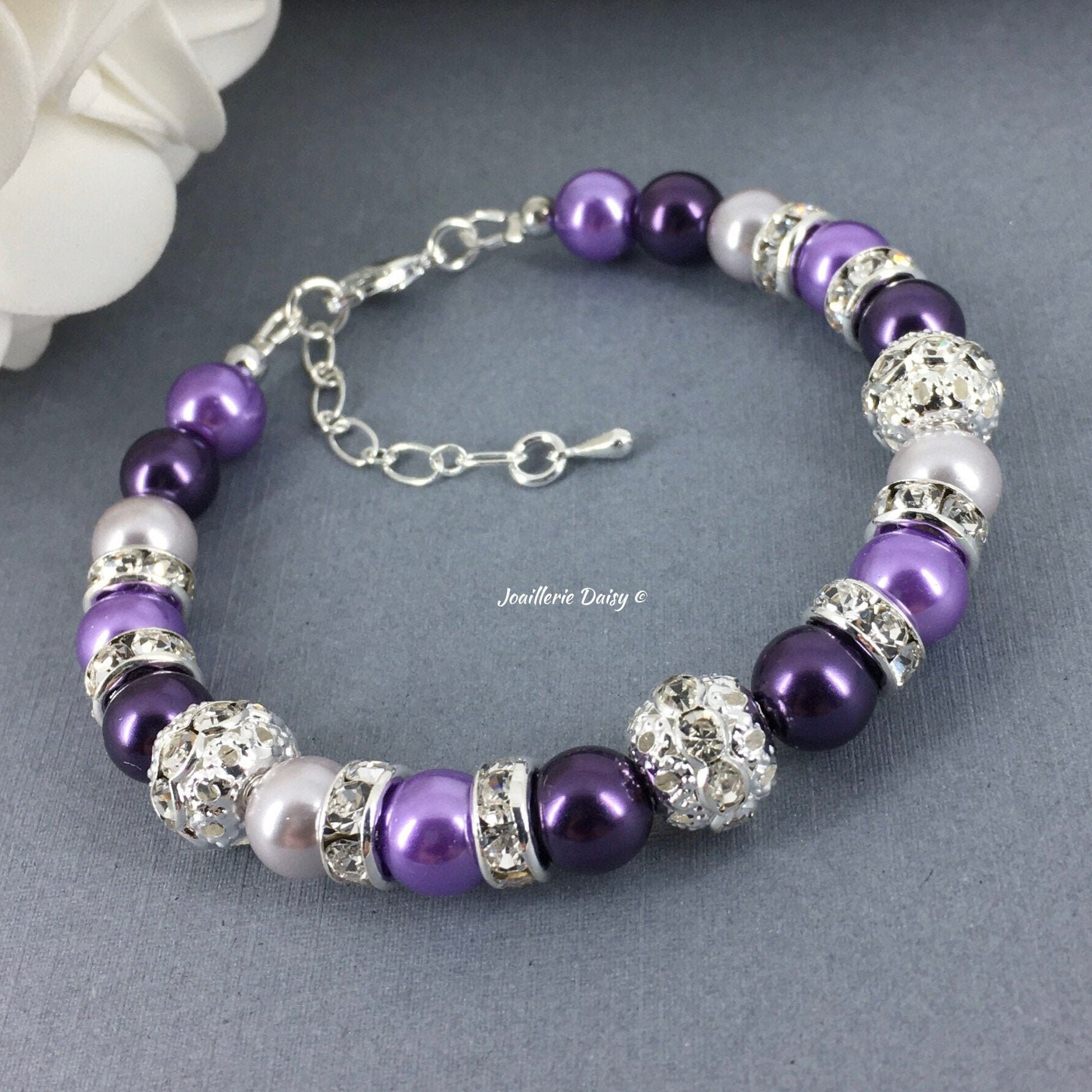 Purple pearl bracelet clearance