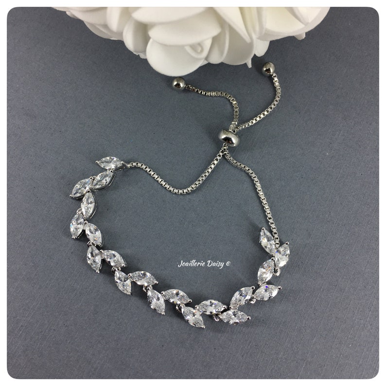 Bridal Party Jewelry Marquise Crystal Bracelet Earrings Set Etsy