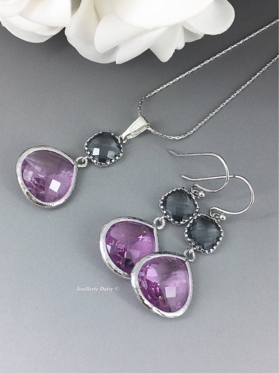 purple jewelry sets for bridesmaids