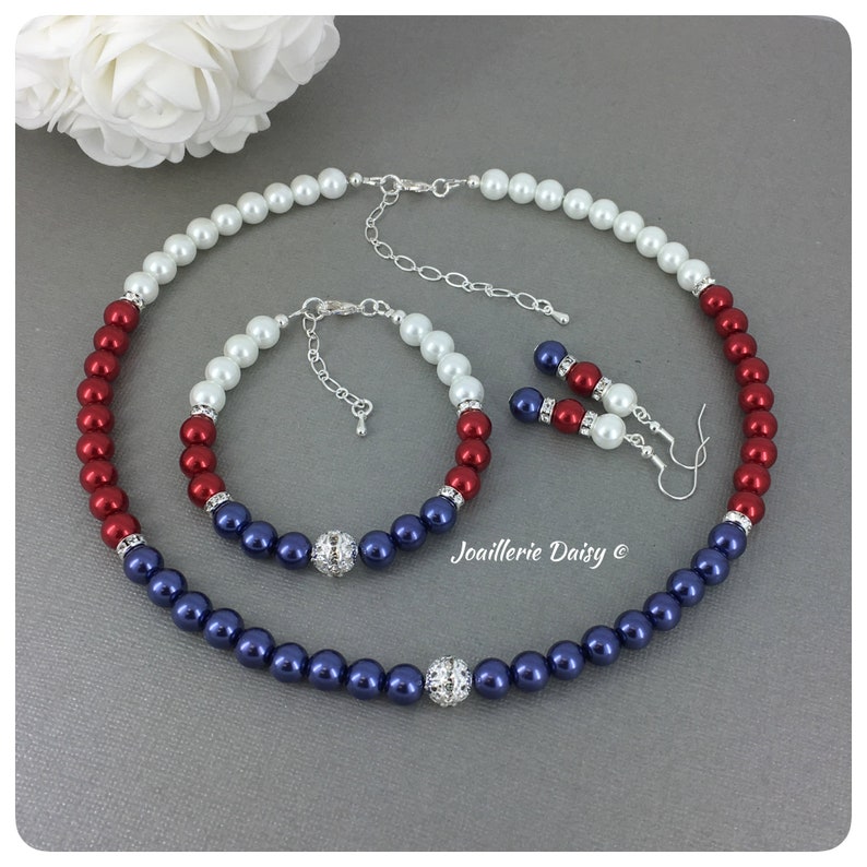 Patriotic Jewelry Red Blue White American Flag Jewelry Ombre Etsy