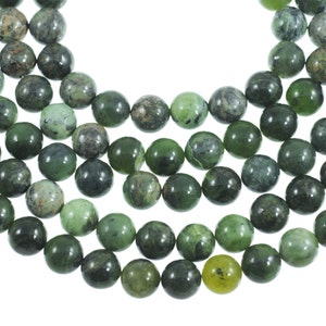 Chinese Jade 12mm Round Gemstone Beads - Full 16&quot; Strand - About 35 Beads