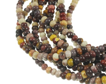 Mookaite 5x8mm Rondell Gemstone Beads - Full 16" Strand - About 80 Beads - Natural Warm Colors