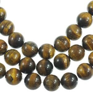 Tiger Eye 16mm Round Gemstone Beads - Full 16&quot; Strand - About 25 Beads - Natural Brown Gem