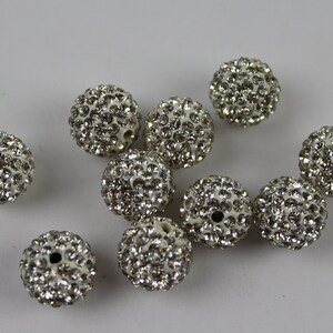 Clear Crystal Sparkling 10mm|12mm Pave Beads - Incredible Sparkle & Lightweight Bead - 5 Beads