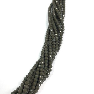 2x3mm Small Crystal Rondelles - Olive Juice - Full 16&quot; Strand, About 164 Rondelle Beads