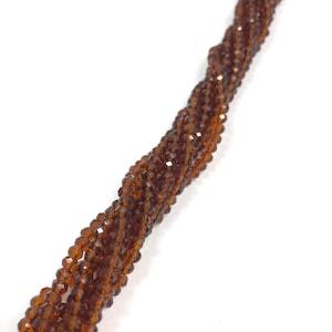 3x4mm Kleine Kristall Rondelle - Grizzly Braun - Volle 16&quot; Strang, ca. 132 Rondell Perlen