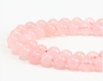 6mm Rose Quartz Gemstone Round Beads for Jewelry Making | 1 Strand - 60 PCS