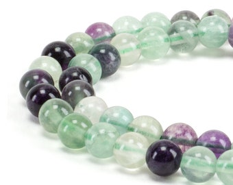 6mm Fluorite Gemstone Round Beads for Jewelry Making | 1 Strand - 60 PCS