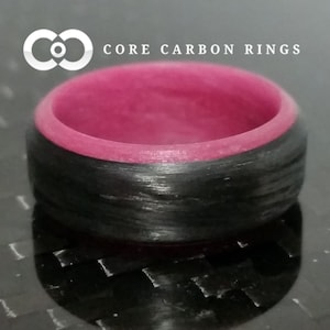 Carbon Fiber Pink Glow Ring